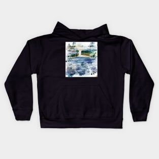 Abstract waterfall and river Kids Hoodie